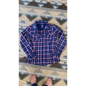 Mountain Hardwear Womens Size Medium Flannel shirt Navy/Red/White